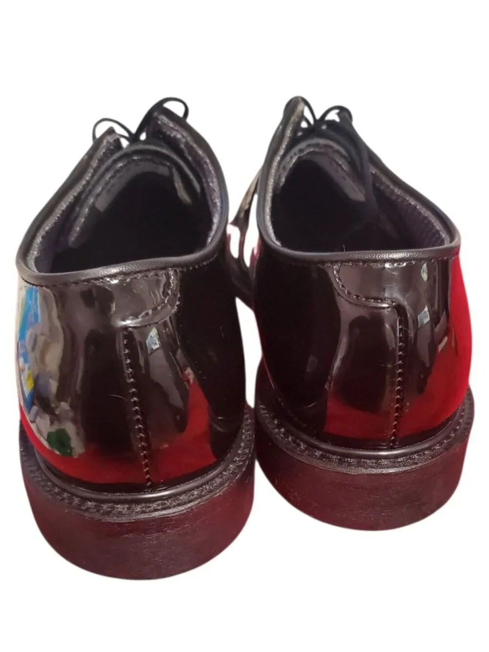 Bates Mens Patent Leather Oxford Shoes Black Size 10